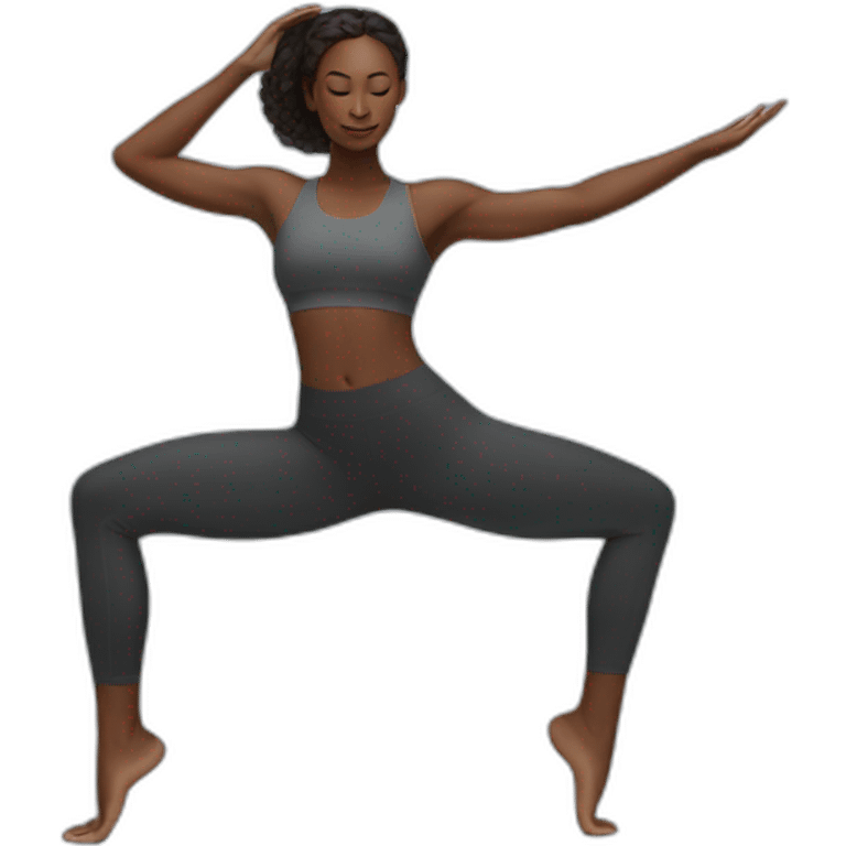 Black woman yoga pose emoji