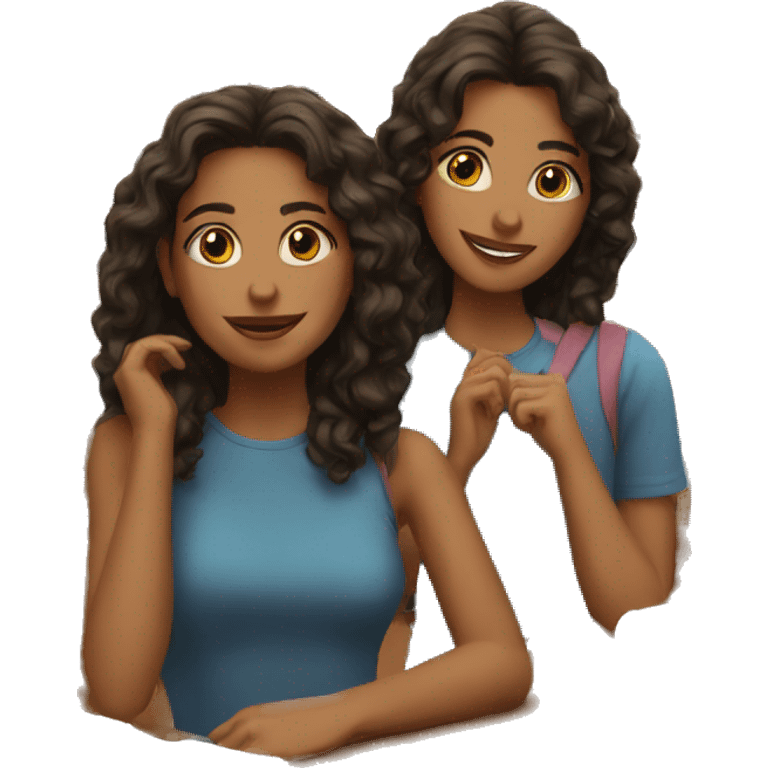 2 girls in a bookstore  emoji