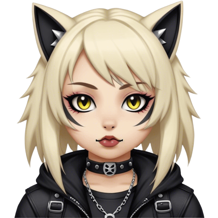 Edgy Kawaii Cute Cool Cartoon Anime Punk Techwear Gothic Catgirl emoji