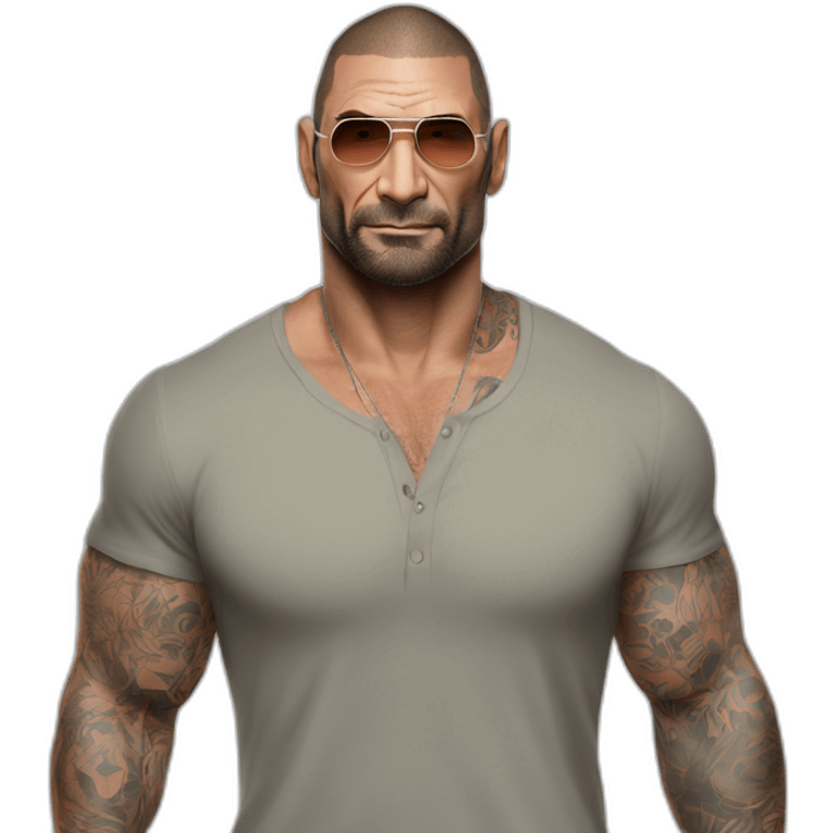 actor dave bautista cartoon wearing henley  emoji