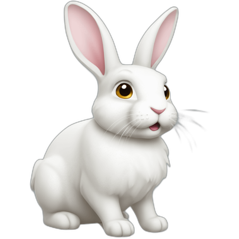 Lapin nain blanc emoji