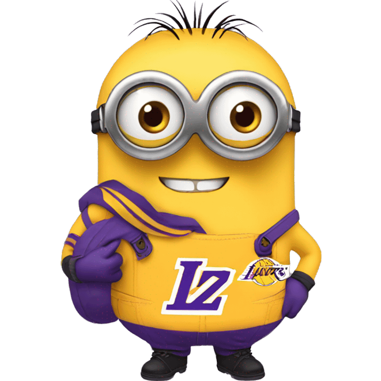 minion wearing lakers jerssey emoji