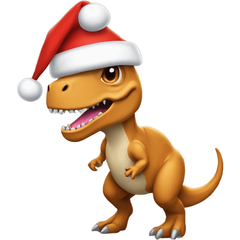 Trex Santa hat emoji