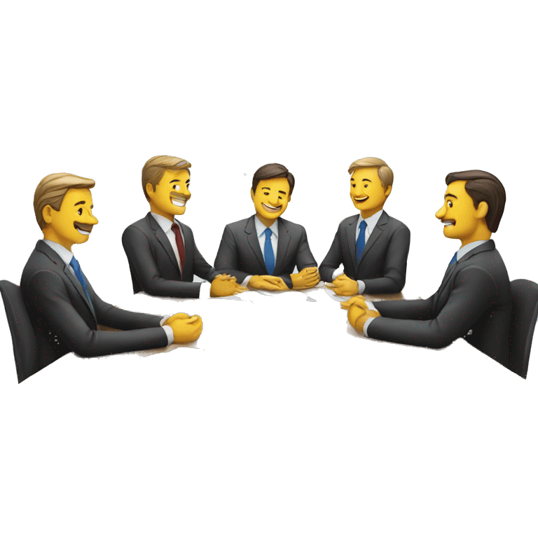  conference on table with business mans emoji