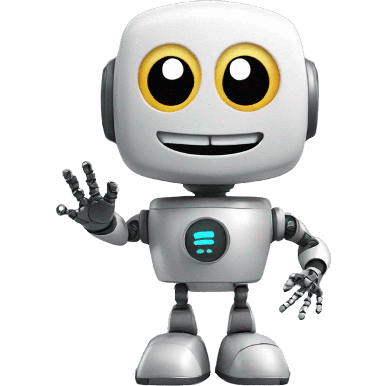 smily robot wave hi with his hand emoji