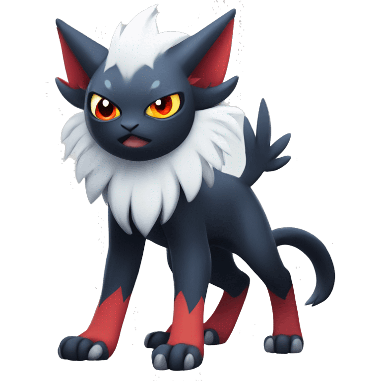 Edgy Cool Kawaii Litten-Absol-Pokémon Full Body emoji