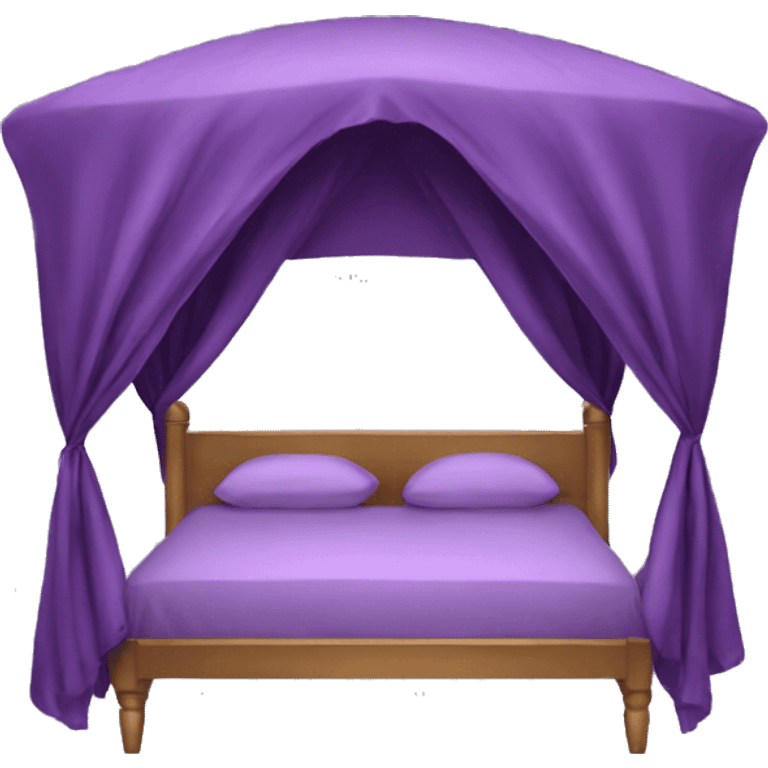 Purple silk canopy bed emoji