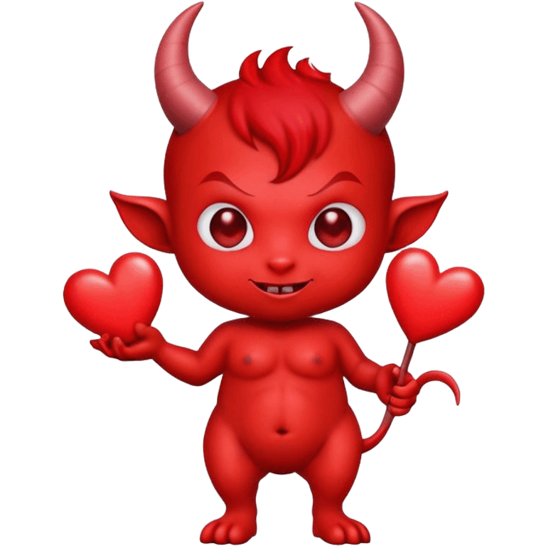 Cute devil with hearts emoji