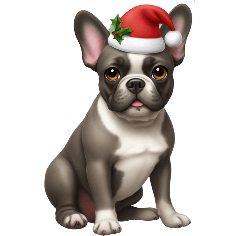 French bulldog christmas emoji