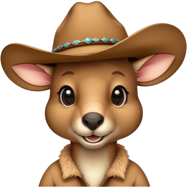 Kangaroo with a cowboy hat emoji