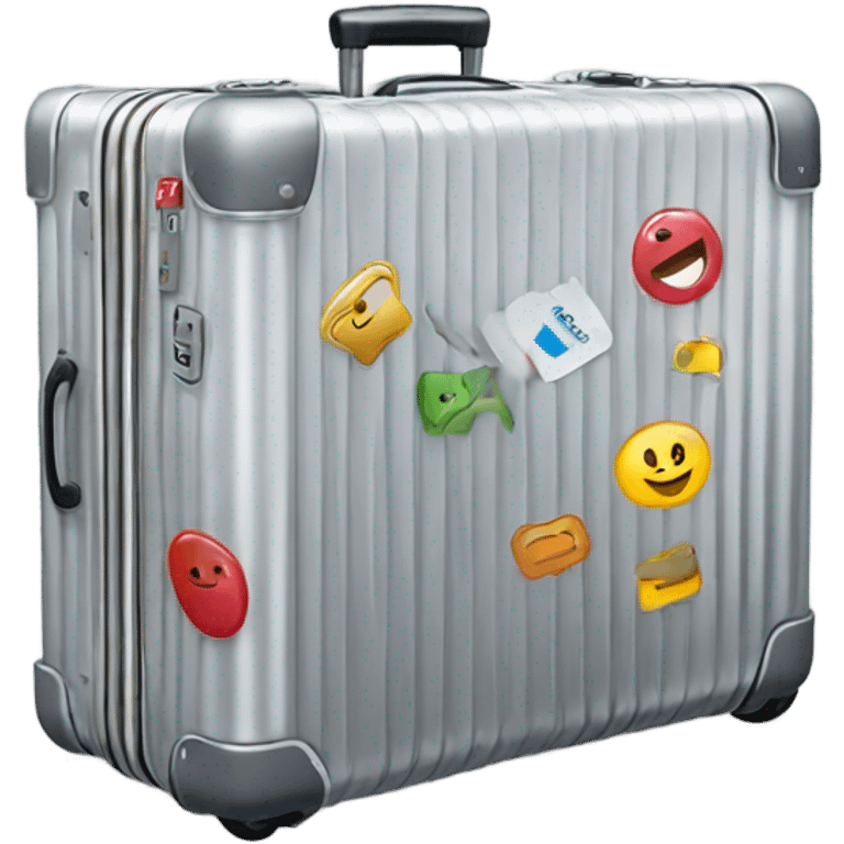 Rimowa suitcase with stickers emoji