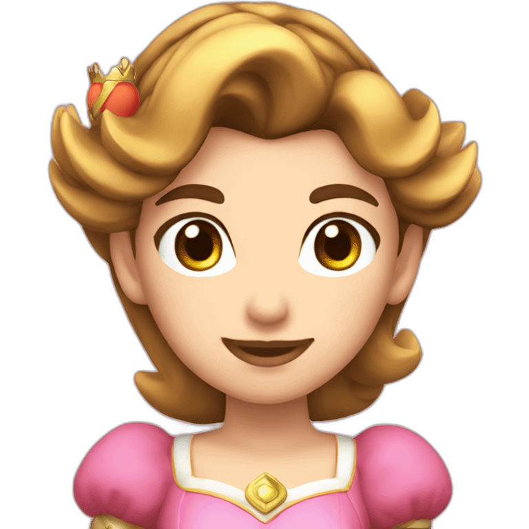 brown hair princess peach emoji