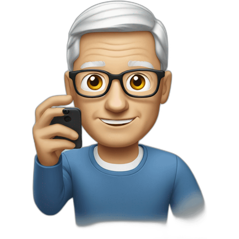 Tim Cook with iPhone emoji