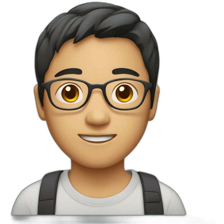 asian boy with glasses emoji