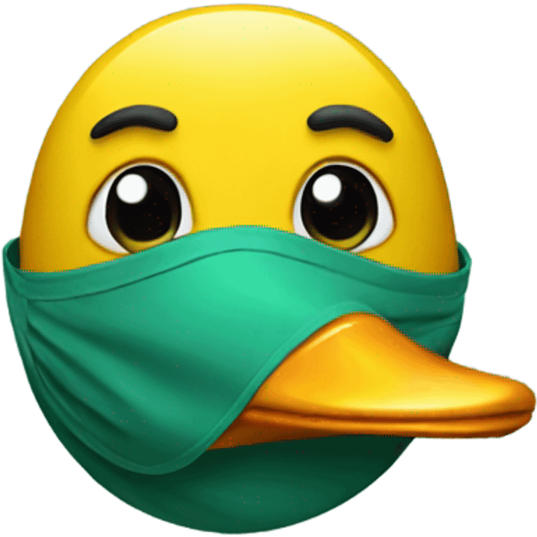 Duck with mask emoji