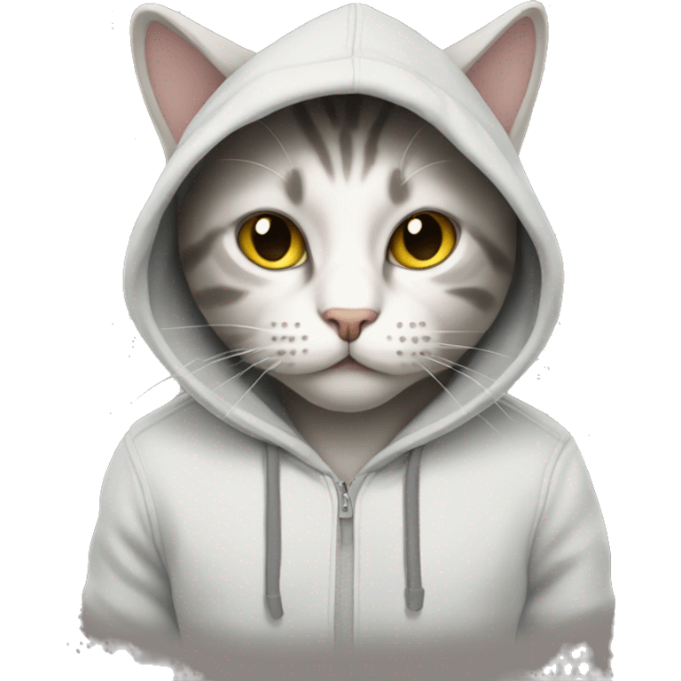 Cat wearing hoodie emoji