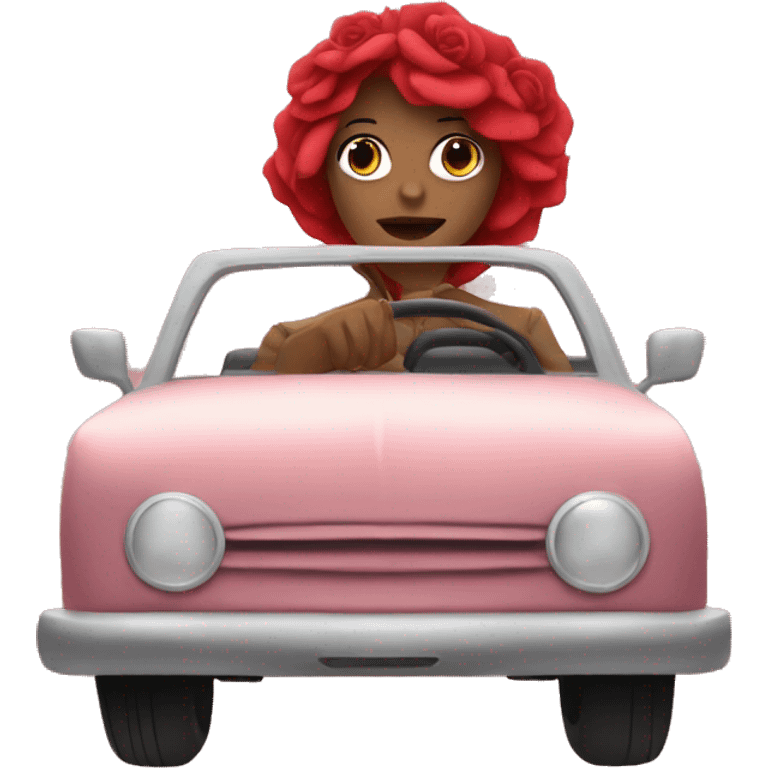 rose driving home fast human girl emoji