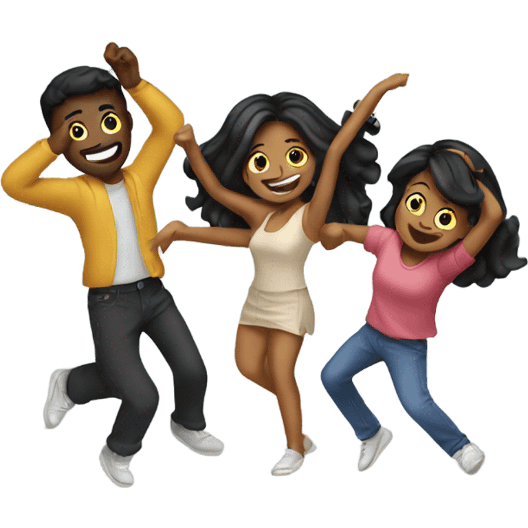 4 friends dancing emoji