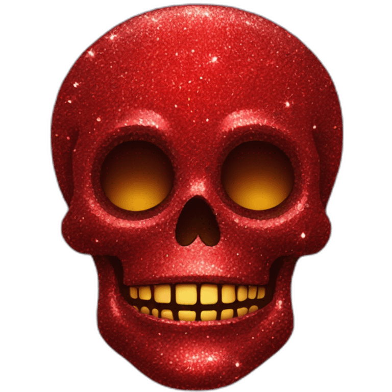 Red glitter skull emoji