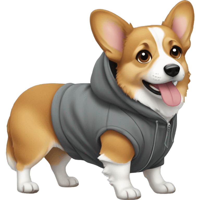 Corgi wearing hoodie emoji