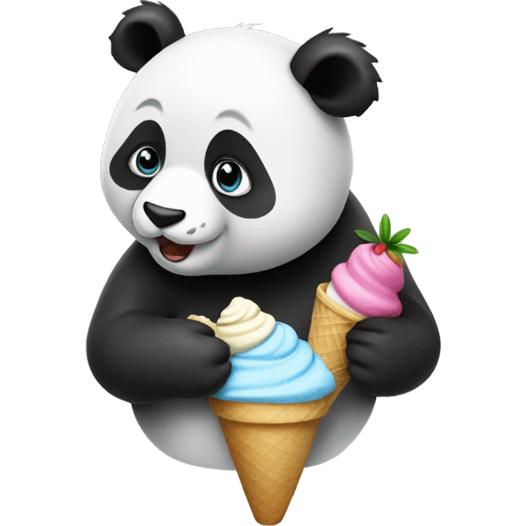 Panda eating ice cream emoji