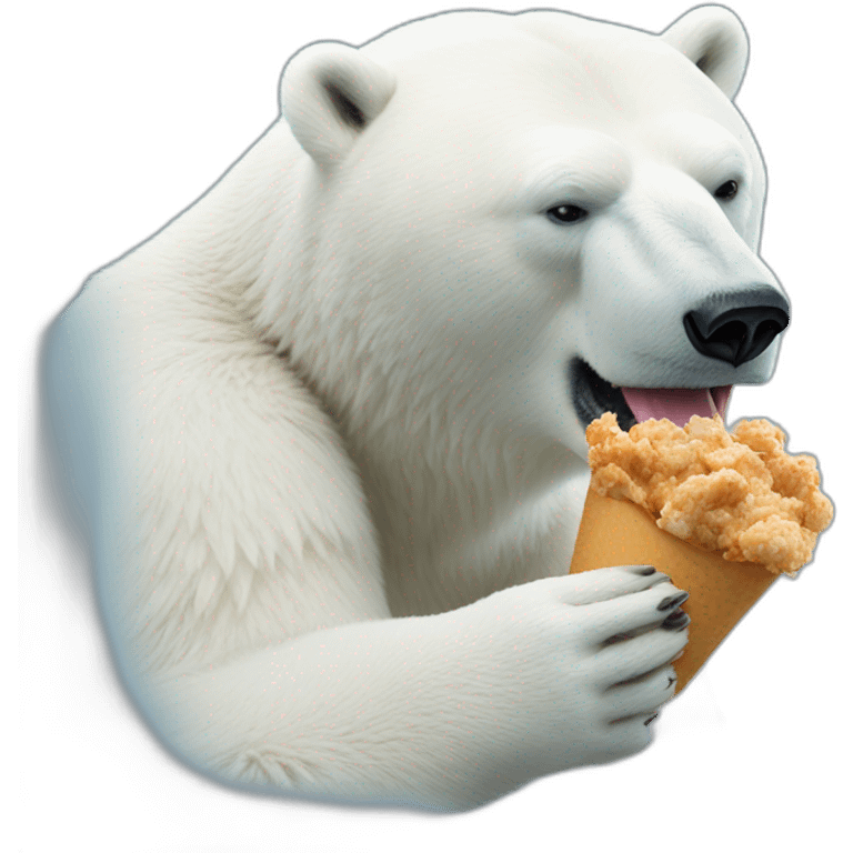 polar bear eats kfc emoji