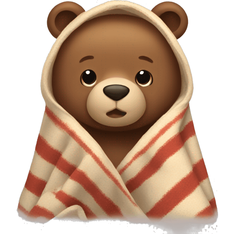 bear cozy in blanket emoji