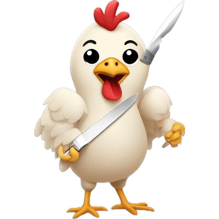 chicken with knife emoji