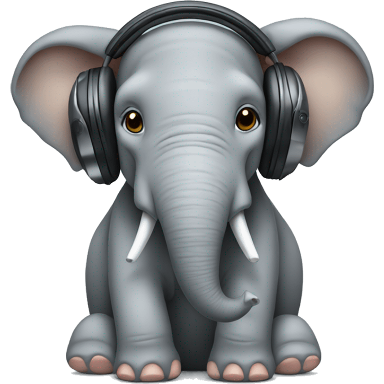 elephant with headphone emoji