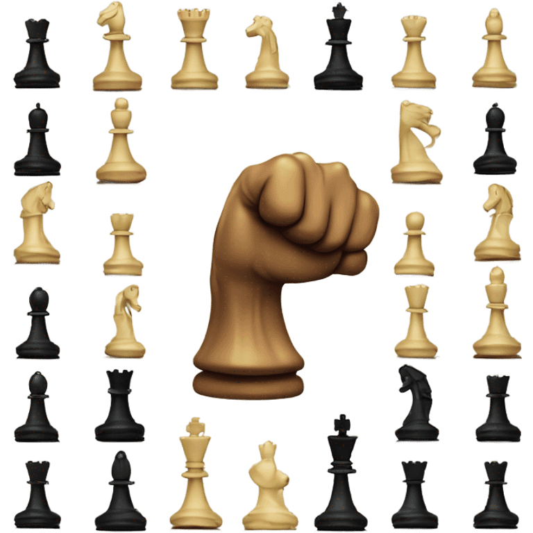 Chess pieces with human arms fist fighting  emoji