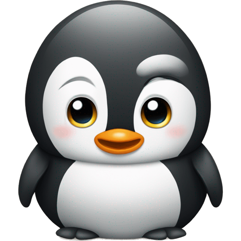 Cute penguin with mobi emoji