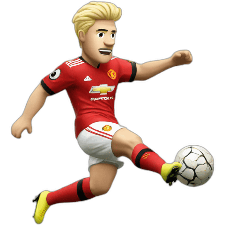 blonde manchester united player kicking emoji