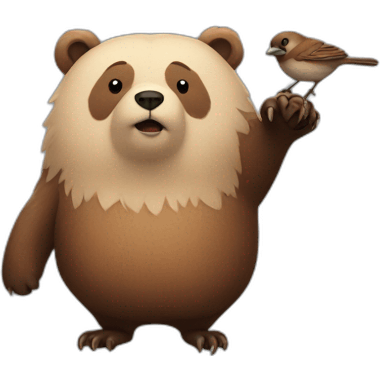 bear and Sparrow Friends emoji