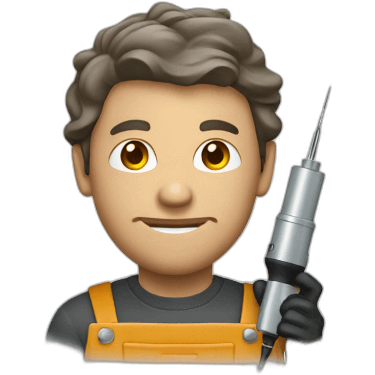 a man with a soldering iron emoji