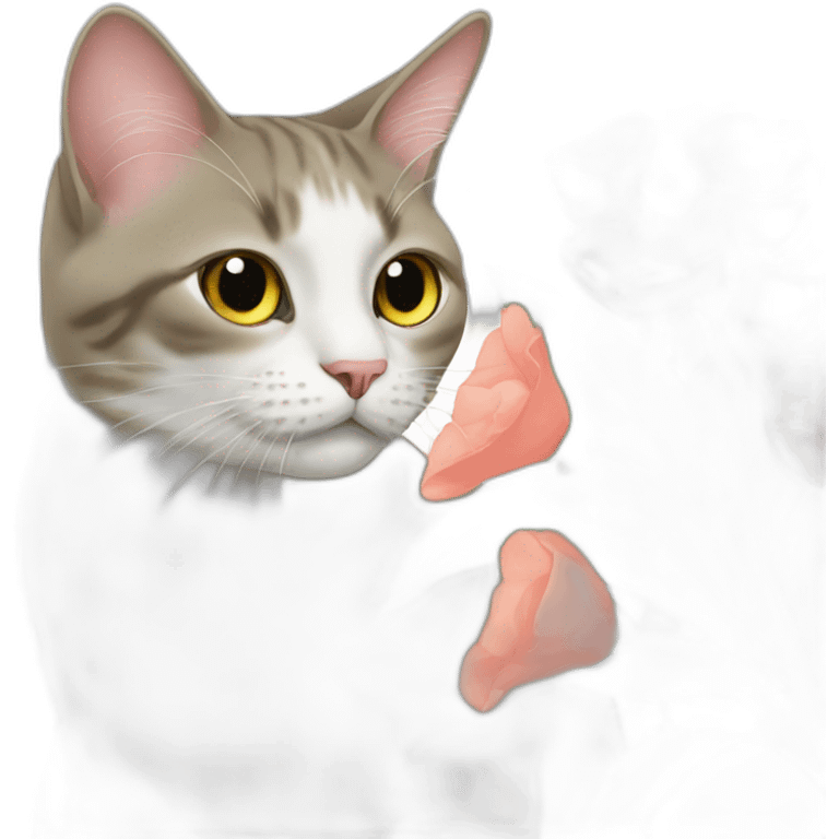 Cat sniffing flower emoji