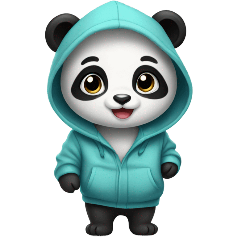 Baby panda wearing a hoodie emoji