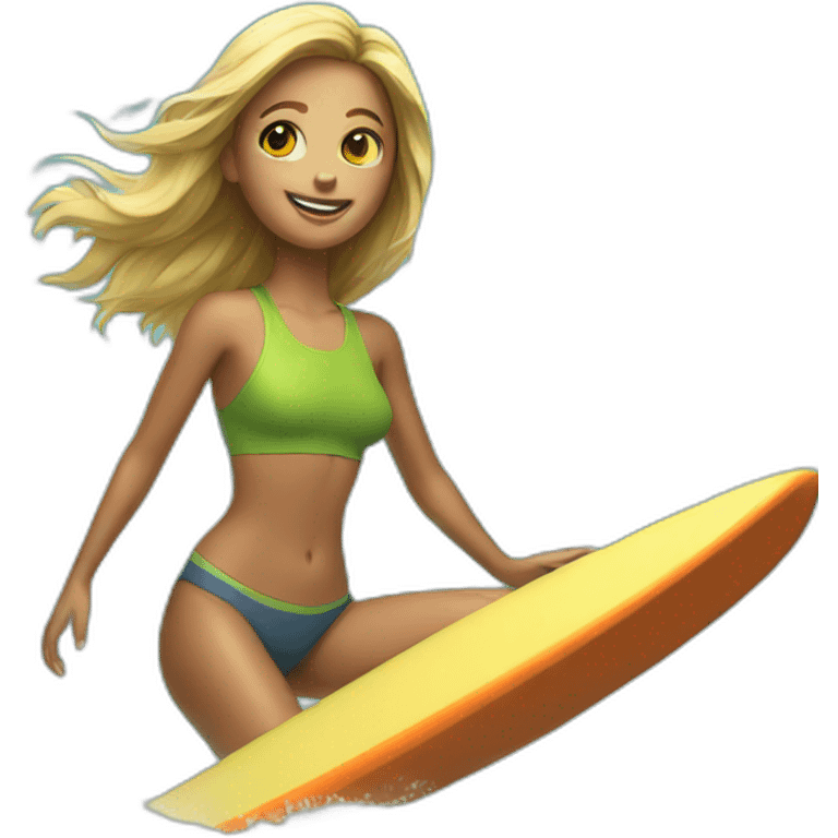 Surf girl emoji