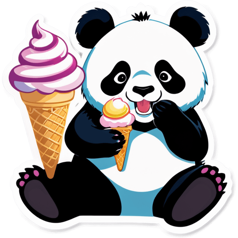 Panda eating ice cream emoji