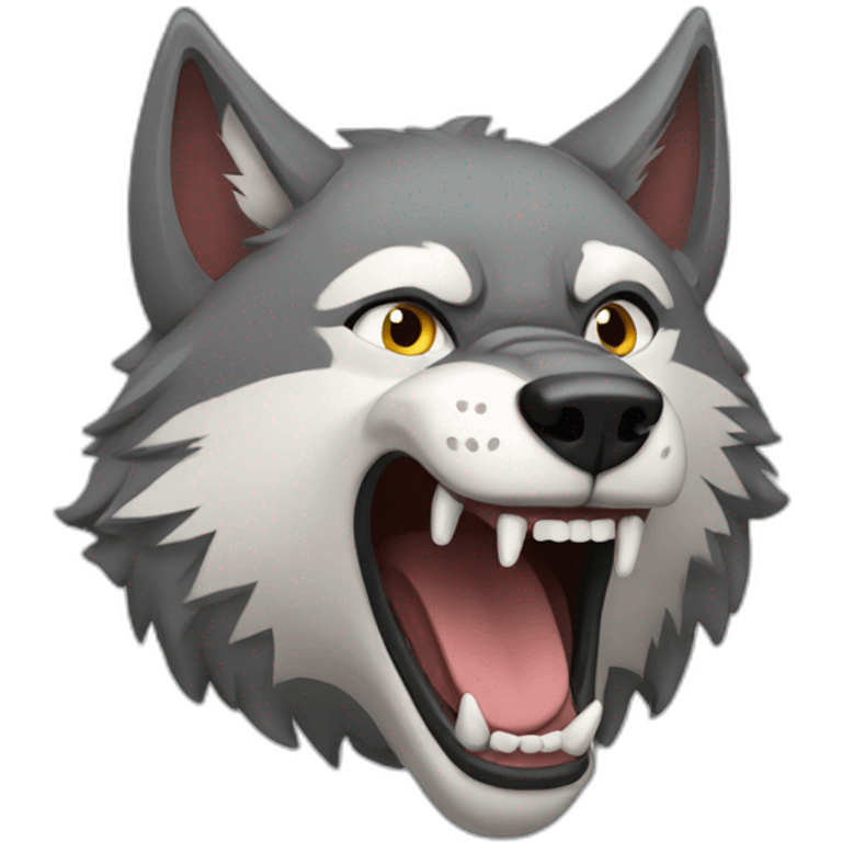 female wolf growling emoji