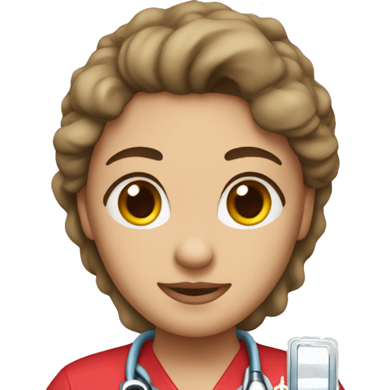 Nurse with red scrubs emoji