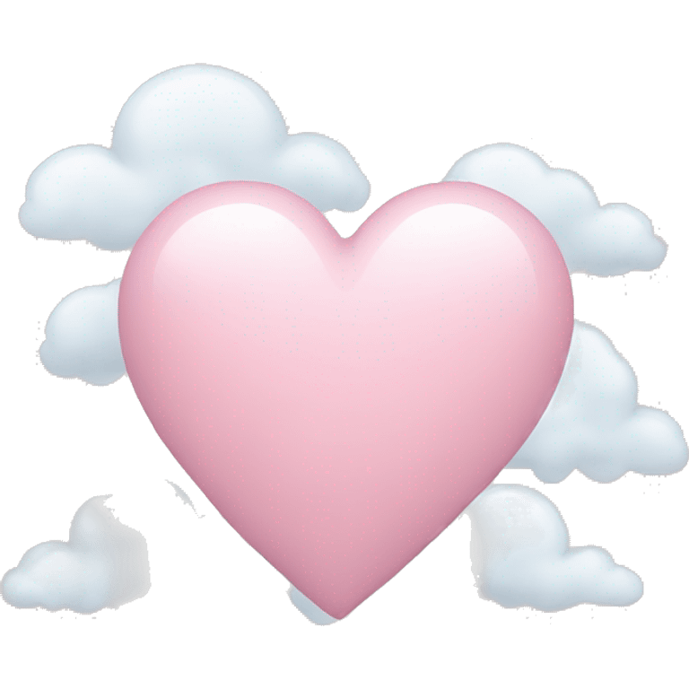 light pink heart with clouds emoji