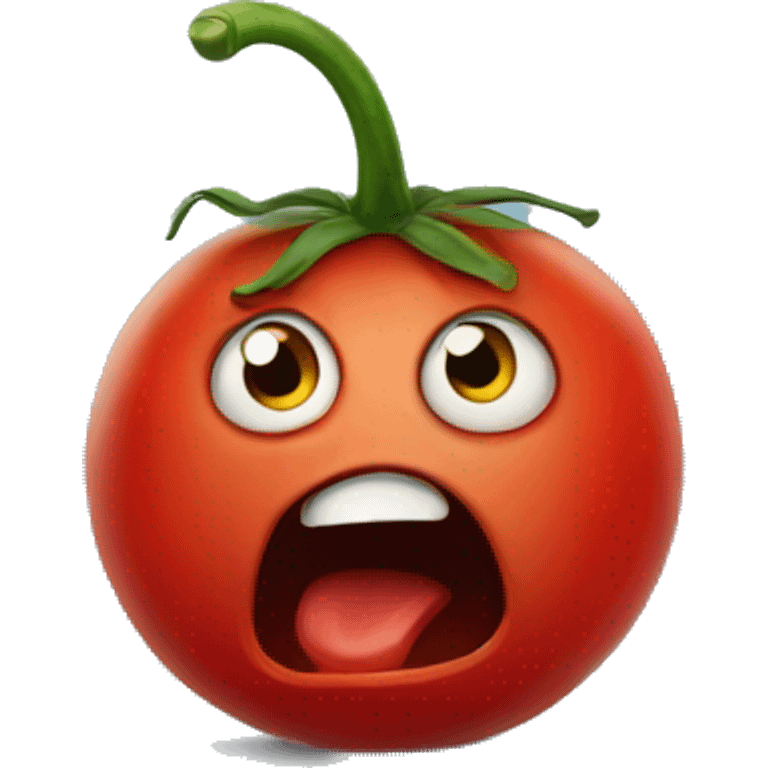 scared tomato emoji