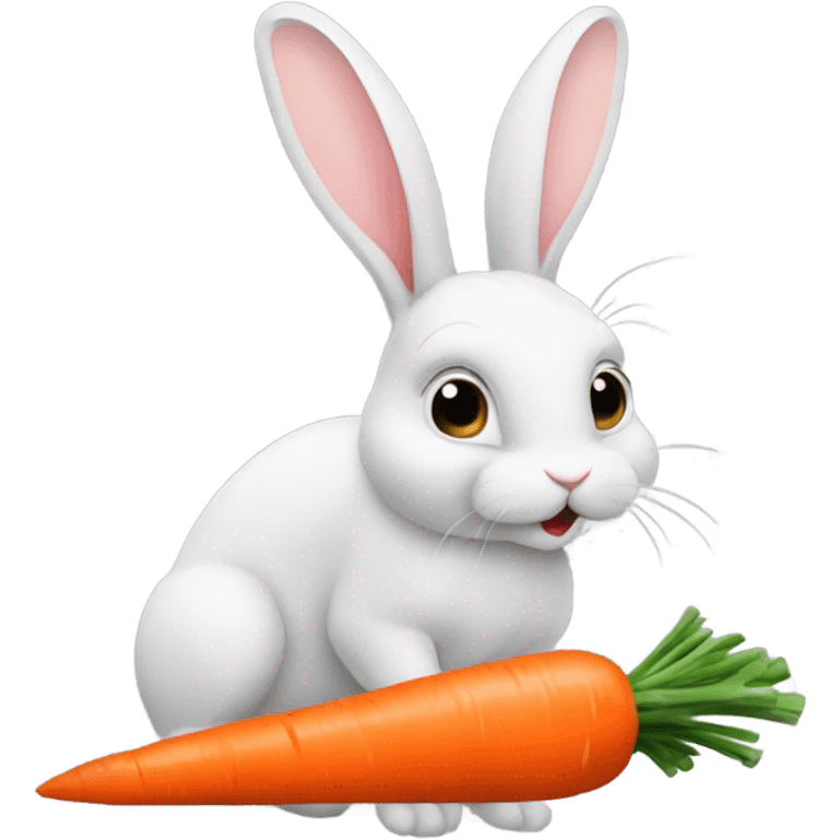 Bunny eating a carrot emoji