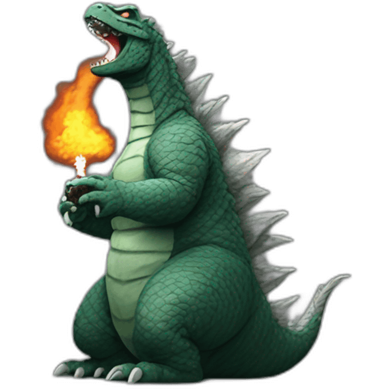 godzilla smoking emoji