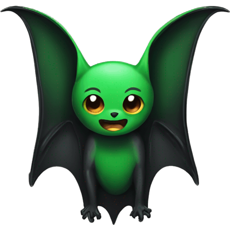 Black bat green wings emoji