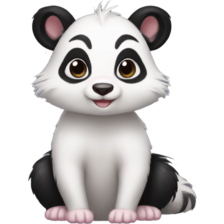 Cute skunk-panda-ferret-hybrid full body emoji