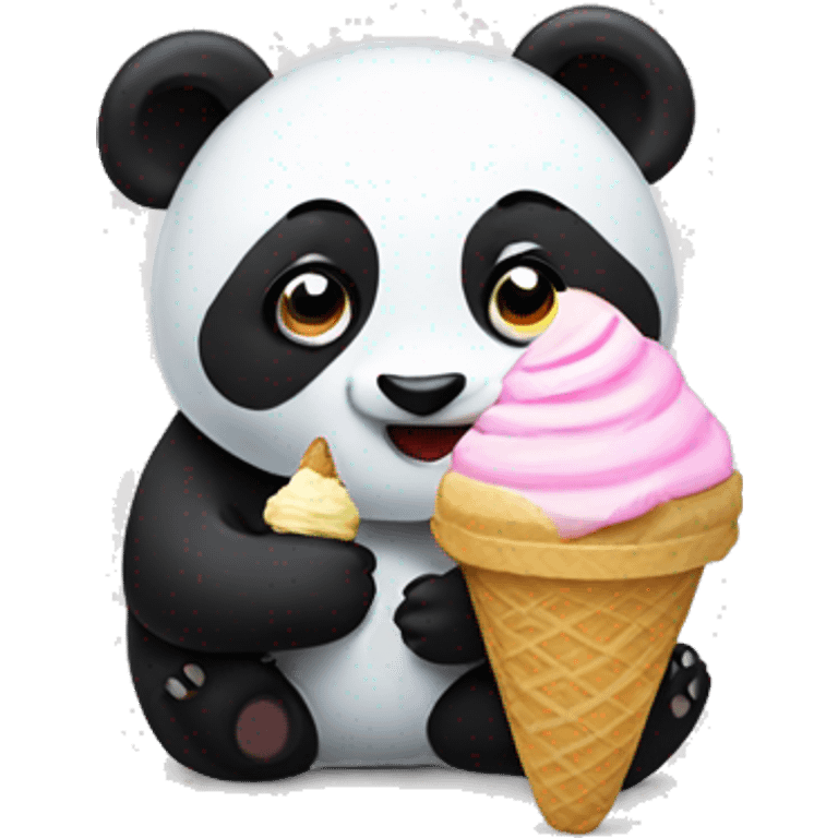 Panda eating ice cream emoji