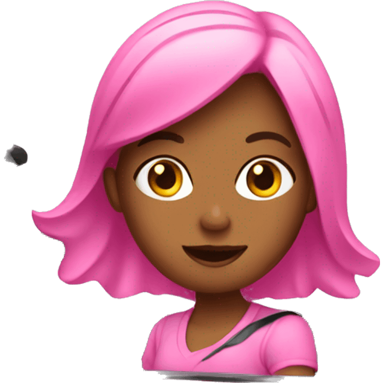 Girl driving pink car  emoji