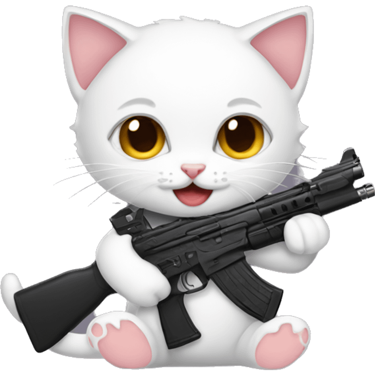 Kitten with guns emoji