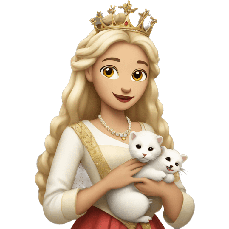 Queen holding a pet white ferret emoji